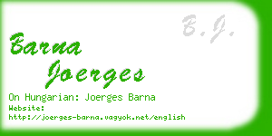 barna joerges business card